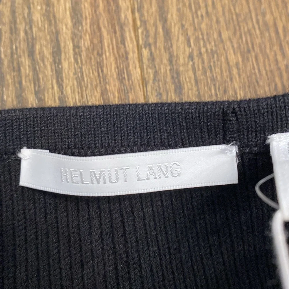 Helmut Lang black ribbed bodycon Contour Pinched Midi Dress - Picture 7 of 10